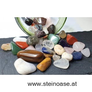 Schöne bunte NATUR Mischung Trommelsteine 'Gr.M' 250g